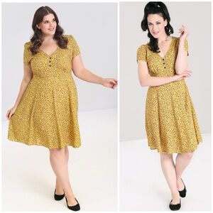 Hell Bunny Carrie Midi Dress Vintage retro rockabilly pin-up lolita dress 2X